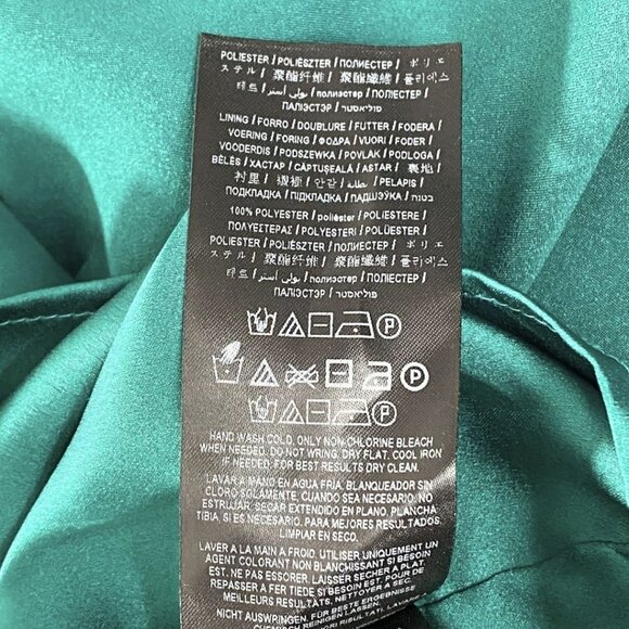 MARCIANO GREEN SATIN SLEEVELESS RUFFLE HIGH LOW EVENING FORMAL GOWN DRESS - 2 - Picture 9 of 11